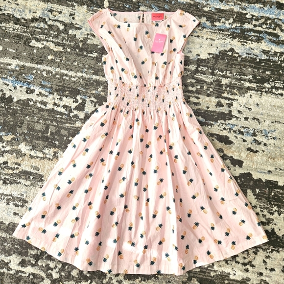 Kate Spade retro style pineapple print "Blair" cotton blend sundress NWT - Picture 1 of 11